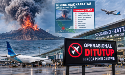 Erupsi Gunung Anak Krakatau, 8 Bandara Ditutup Perhari Ini!