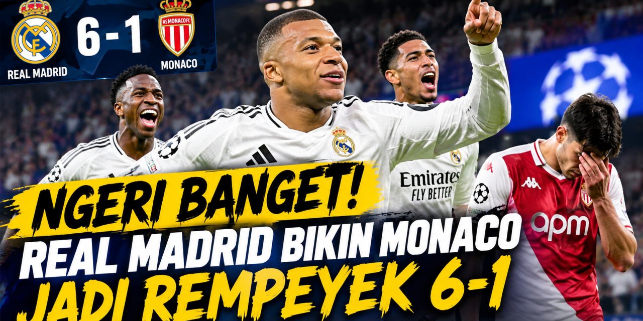 Ngeri Banget! Real Madrid Bikin Monaco Jadi Rempeyek 6-1